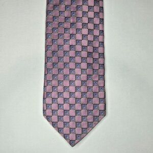 XMI Platinum Tie - Purple geometric, 100% Italian silk, Hand made - 3 7/8" x 59"